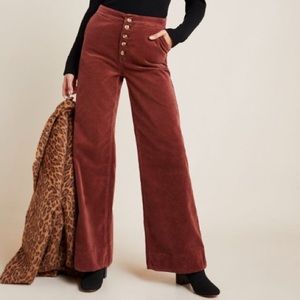 Pilcro High-Rise Wide-Leg Corduroy Pants Rose 26